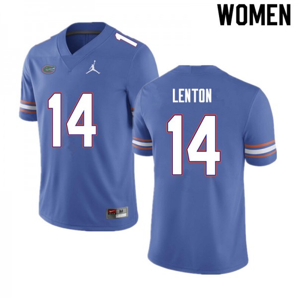 Women #14 Quincy Lenton Florida Gators College Football Jerseys Blue